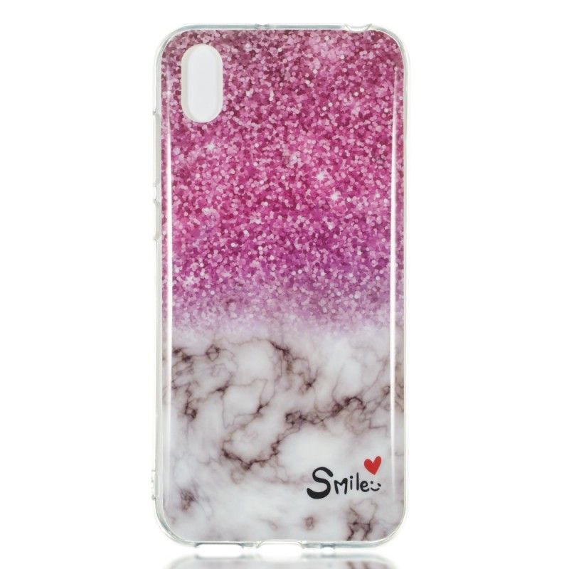 Hoesje voor Huawei Y5 2019 Marmeren Glitter En Glimlach