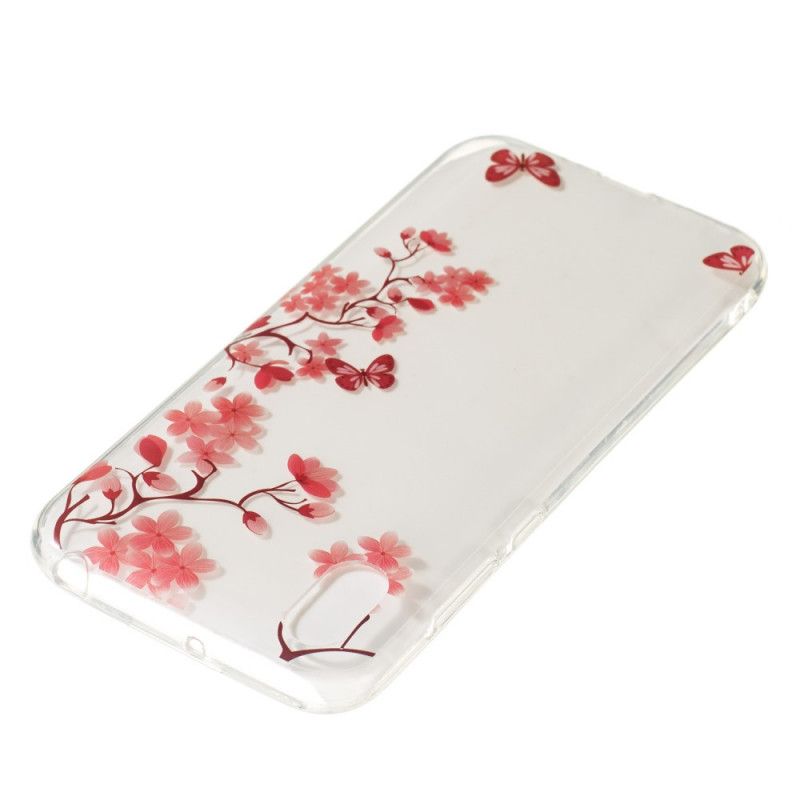 Hoesje voor Huawei Y5 2019 Transparante Tak Met Vlinders