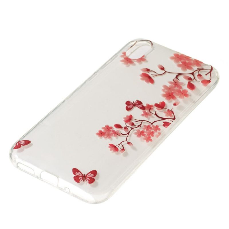 Hoesje voor Huawei Y5 2019 Transparante Tak Met Vlinders