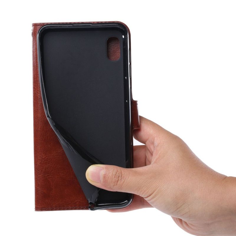 Leren Hoesje Huawei Y5 2019 Bruin Telefoonhoesje Extreem Slank Leereffect