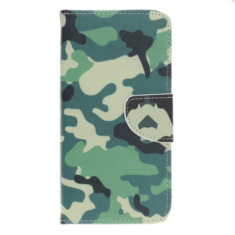Leren Hoesje Huawei Y5 2019 Telefoonhoesje Militaire Camouflage