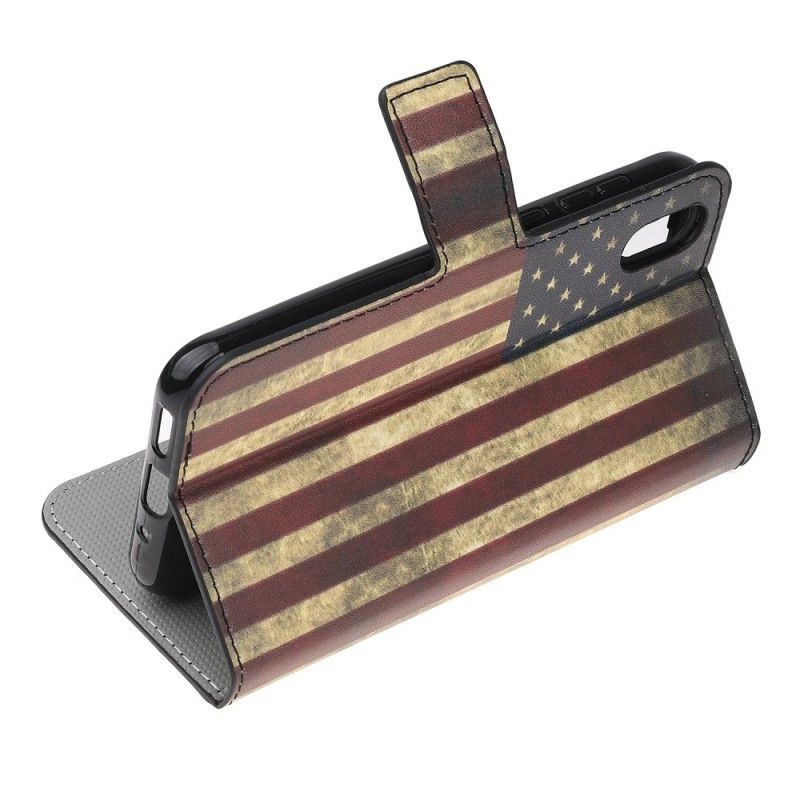 Leren Hoesje Huawei Y5 2019 Usa Vlag