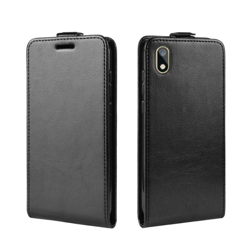 Leren Hoesje Huawei Y5 2019 Wit Zwart Opvouwbaar