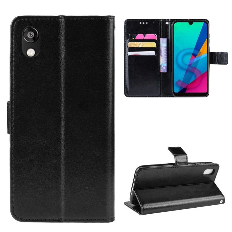 Leren Hoesje voor Huawei Y5 2019 Koffie Zwart Flitsend Kunstleer