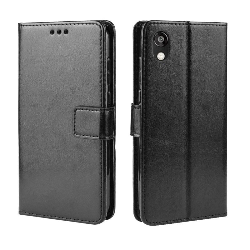 Leren Hoesje voor Huawei Y5 2019 Koffie Zwart Flitsend Kunstleer