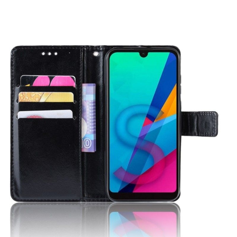 Leren Hoesje voor Huawei Y5 2019 Koffie Zwart Flitsend Kunstleer
