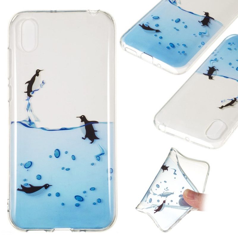 Cover Hoesje Honor 8S Telefoonhoesje Transparant Pinguïnspel