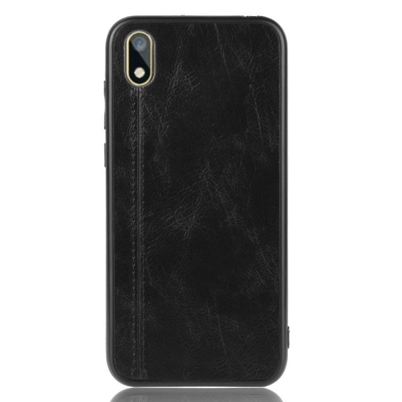 Hoesje Honor 8S Rood Zwart Gestikt Leereffect