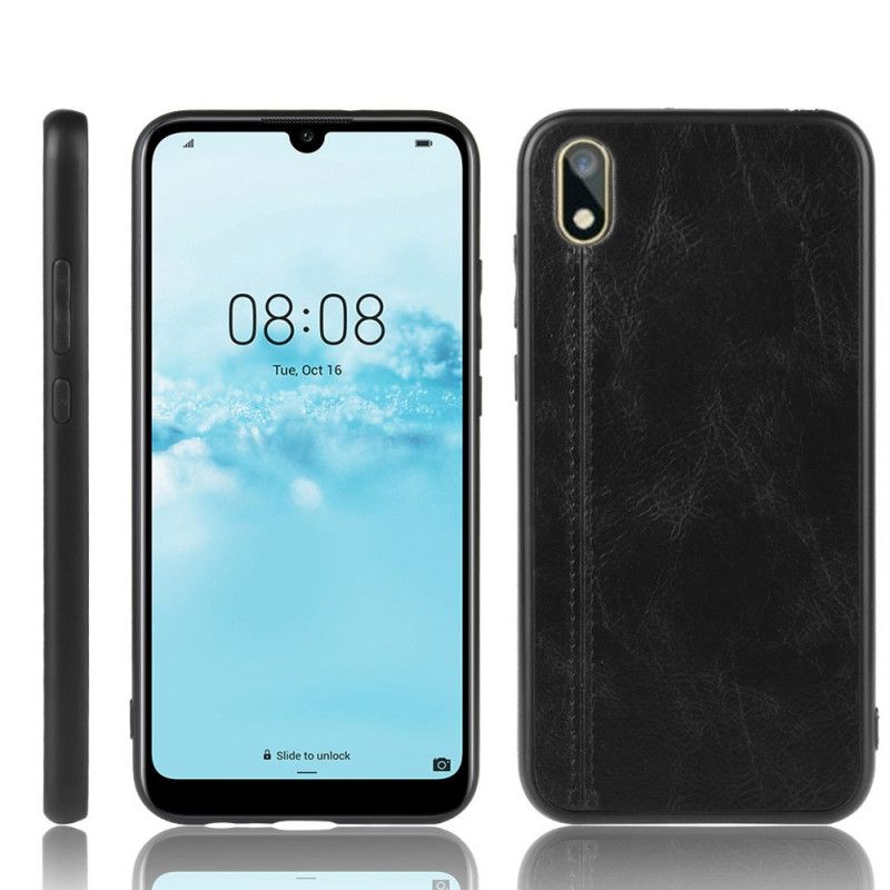 Hoesje Honor 8S Rood Zwart Gestikt Leereffect