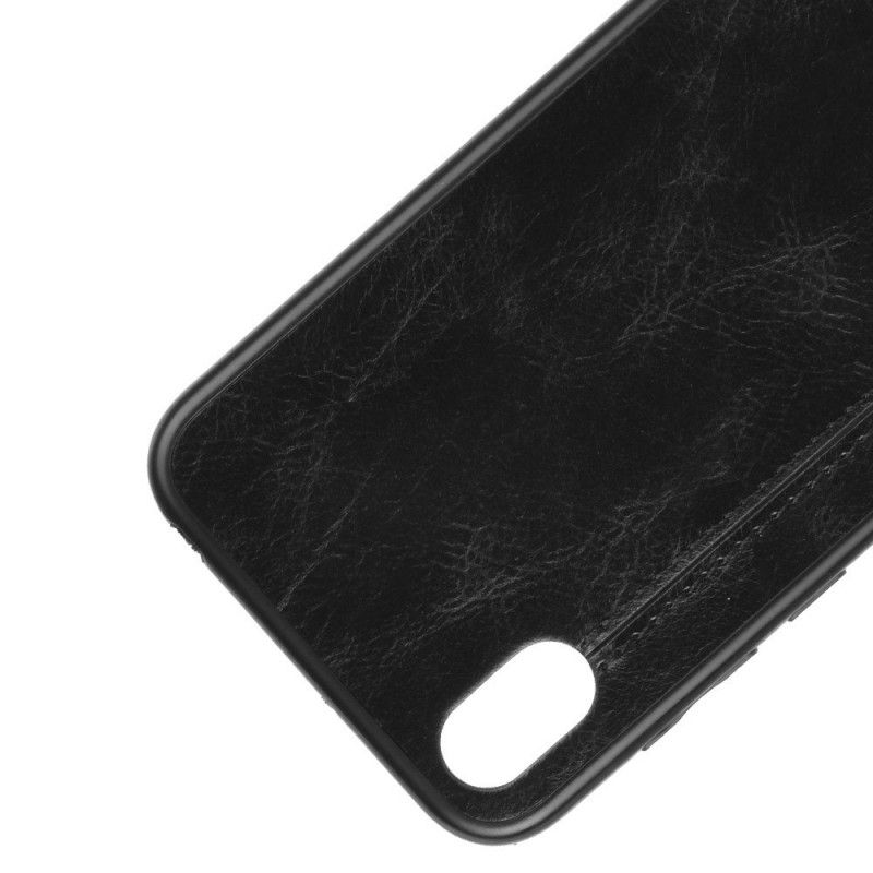 Hoesje Honor 8S Rood Zwart Gestikt Leereffect