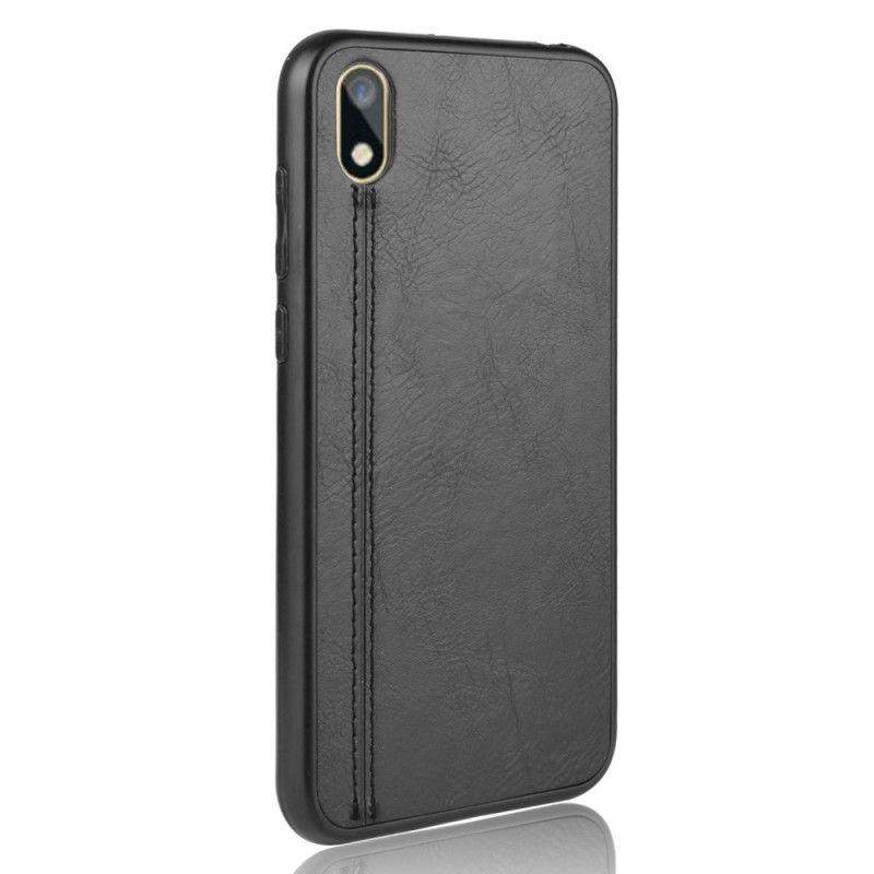 Hoesje Honor 8S Rood Zwart Gestikt Leereffect