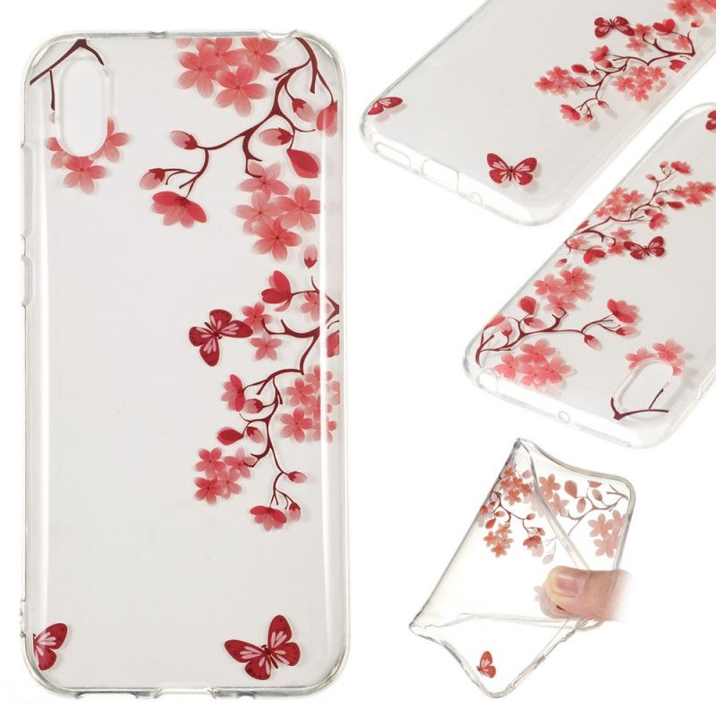 Hoesje voor Honor 8S Transparante Tak Met Vlinders