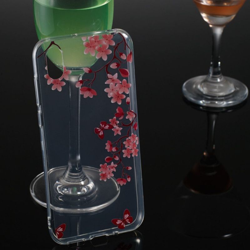 Hoesje voor Honor 8S Transparante Tak Met Vlinders