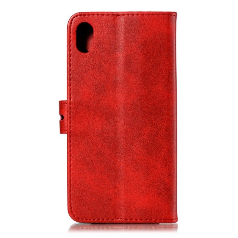 Leren Hoesje Honor 8S Rood Grijs Telefoonhoesje Kitten Imitatieleer