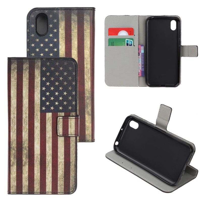 Leren Hoesje Honor 8S Usa Vlag