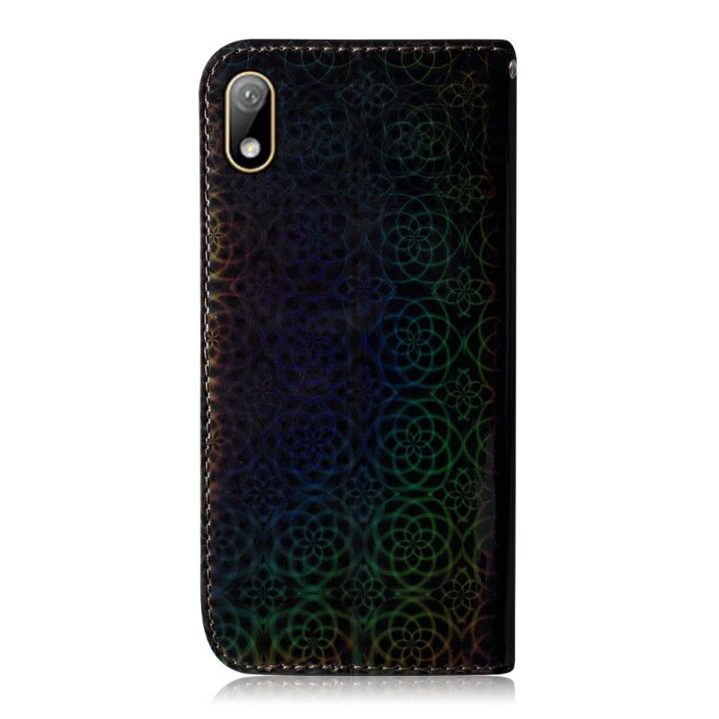 Leren Hoesje voor Honor 8S Grijs Zwart Pure Kleur