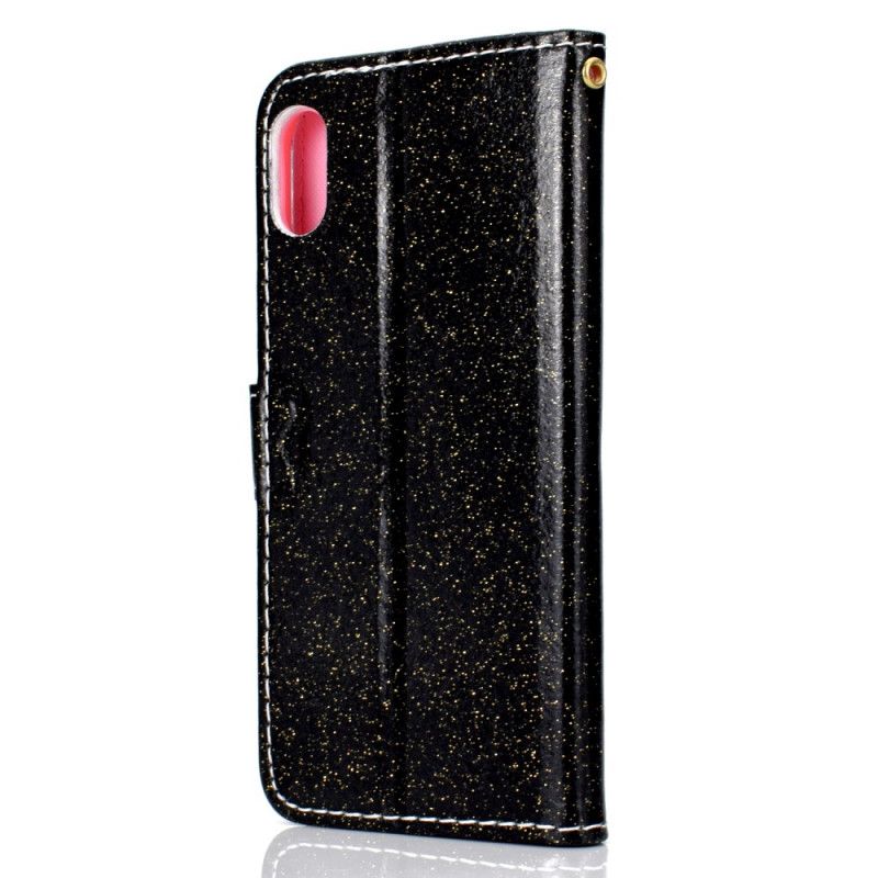 Leren Hoesje voor Honor 8S Paars Magenta Glitter