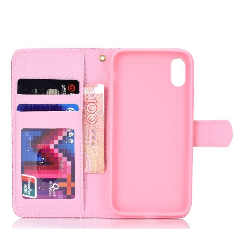 Leren Hoesje voor Honor 8S Paars Magenta Glitter