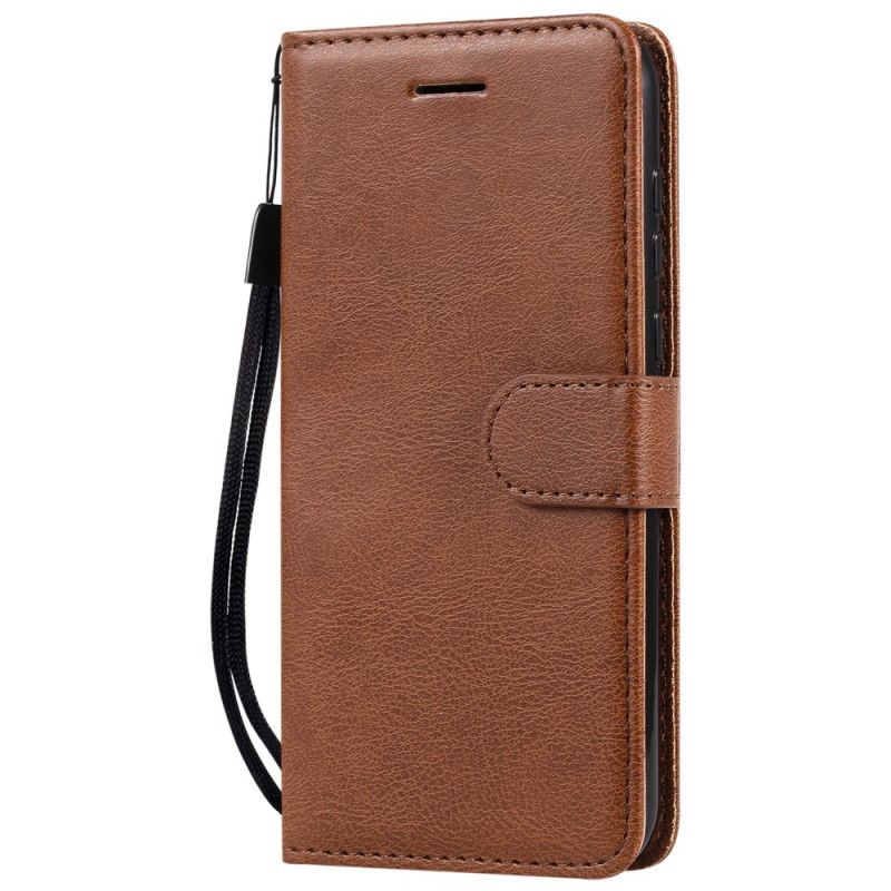 Leren Hoesje voor Honor 8S Rood Zwart Gekleurd Leereffect Met Riem
