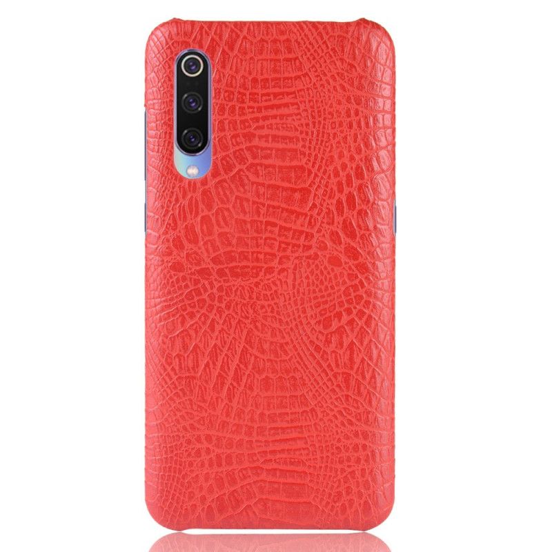 Case Hoesje Xiaomi Mi 9 Lite Rood Zwart Telefoonhoesje Krokodillenhuidstijl