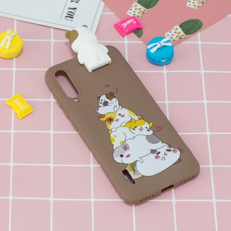 Cover Hoesje Xiaomi Mi 9 Lite Telefoonhoesje 3D Stapel Katten