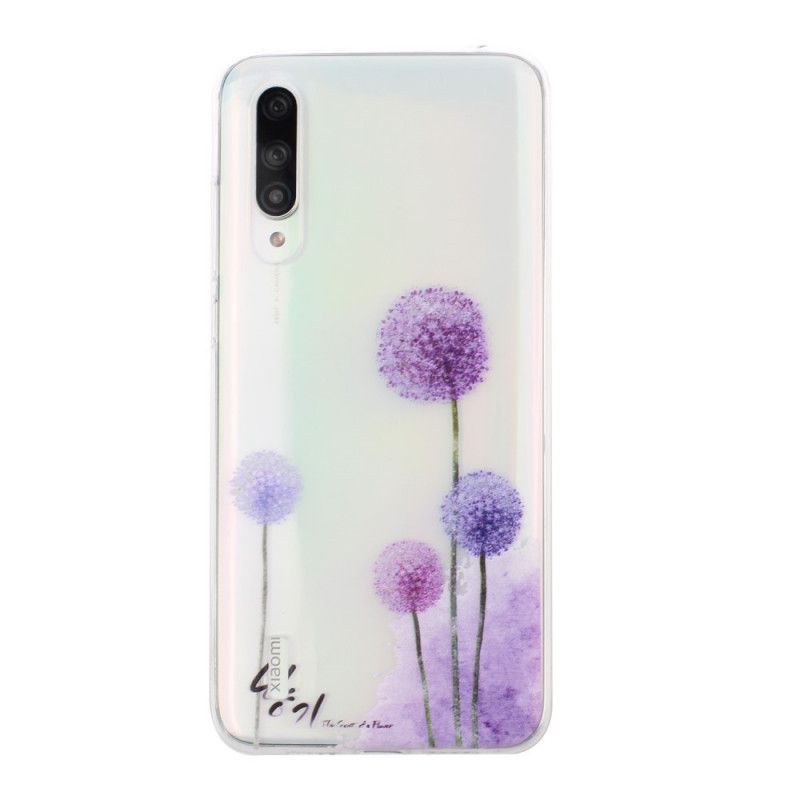 Hoesje voor Xiaomi Mi 9 Lite Transparant Gekleurde Paardenbloemen