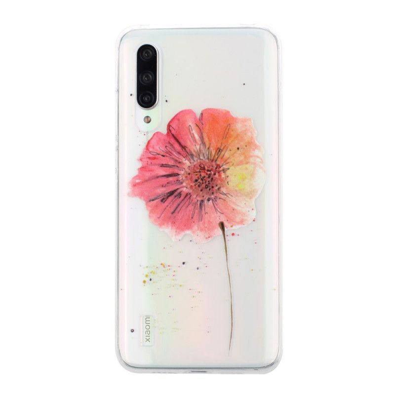 Hoesje voor Xiaomi Mi 9 Lite Transparante Aquarel Klaproos