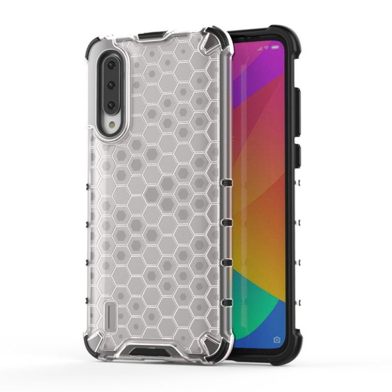 Hoesje voor Xiaomi Mi 9 Lite Wit Zwart Honingraatstijl