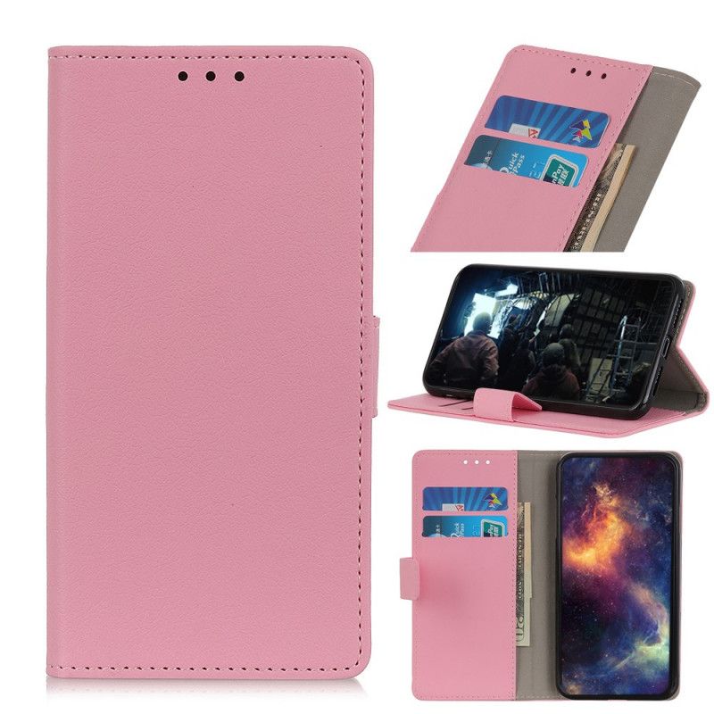 Leren Hoesje voor Xiaomi Mi 9 Lite Wit Zwart Leereffect