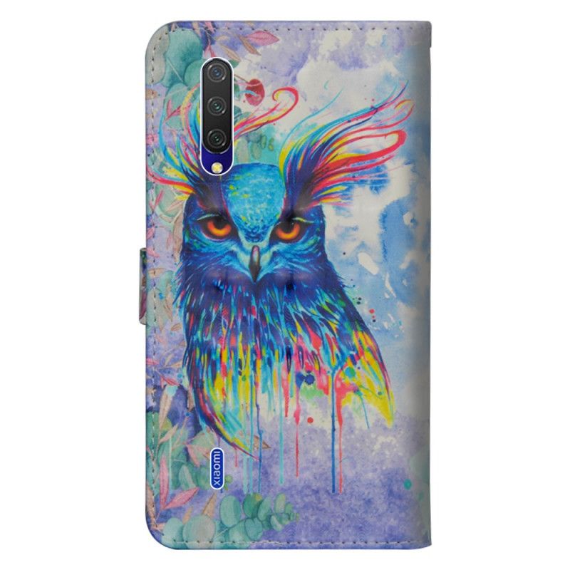 Leren Hoesje Xiaomi Mi 9 Lite Aquarel Vogel