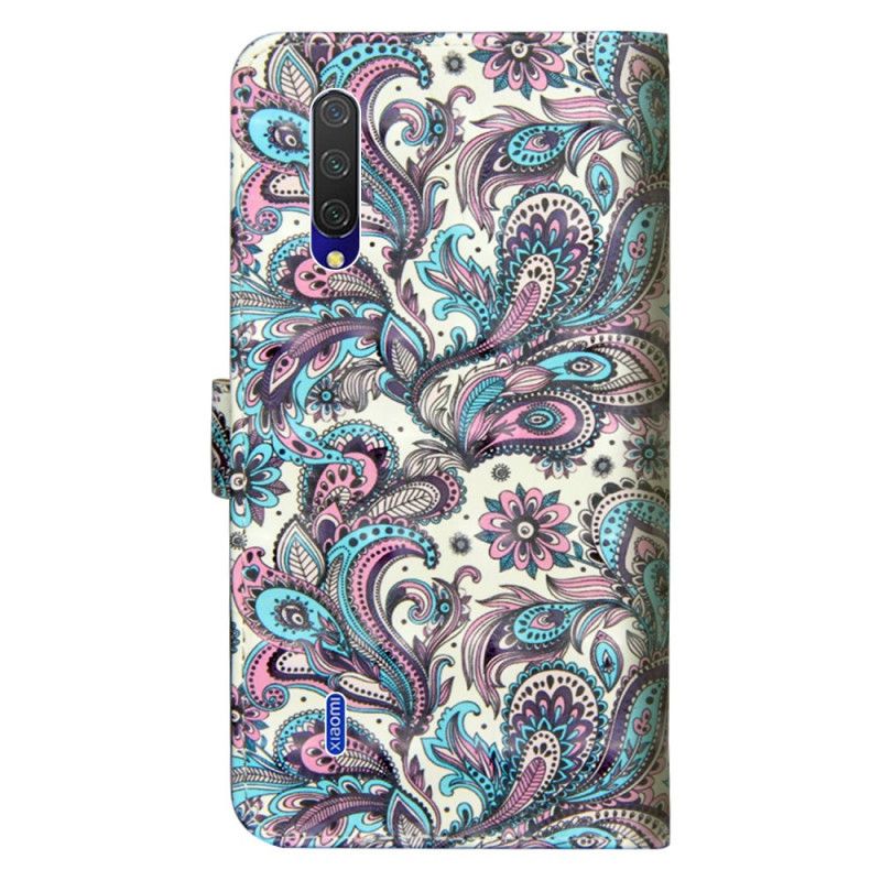 Leren Hoesje Xiaomi Mi 9 Lite Telefoonhoesje Bloemen Met Een Patroon
