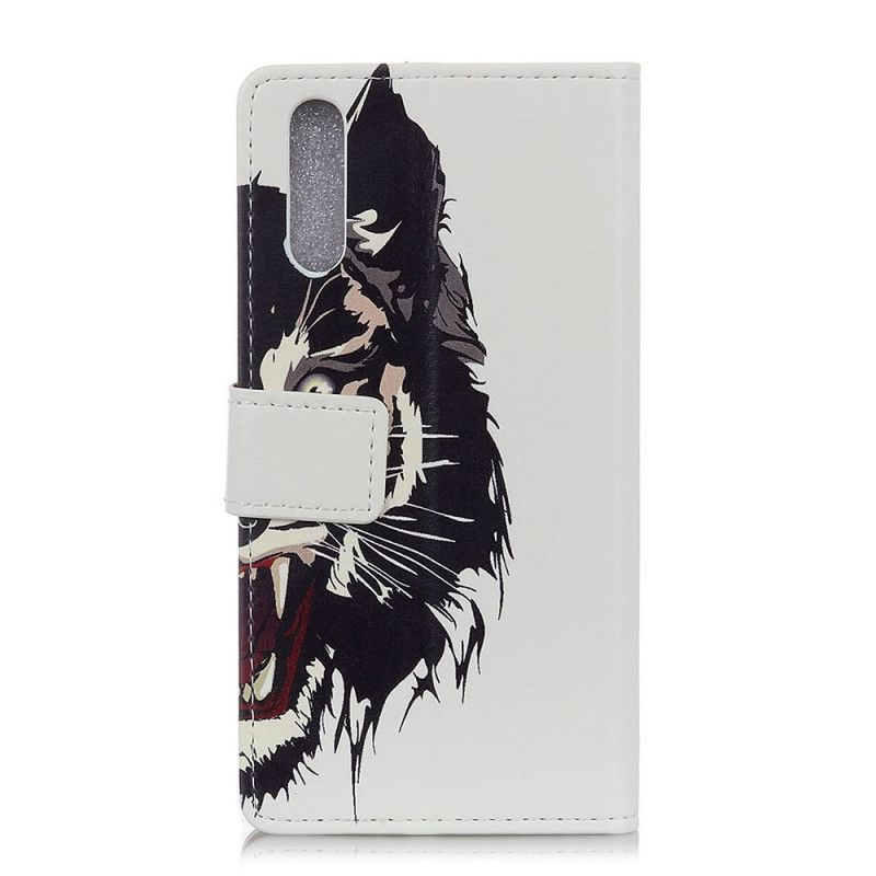 Leren Hoesje Xiaomi Mi 9 Lite Woeste Tijger