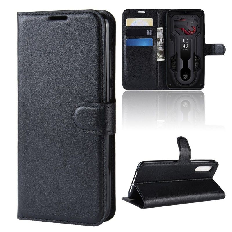 Flip Case Leren Xiaomi Mi 9 Wit Zwart Klassiek