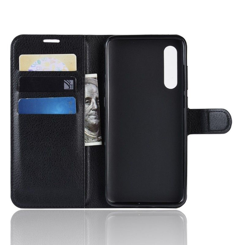 Flip Case Leren Xiaomi Mi 9 Wit Zwart Klassiek