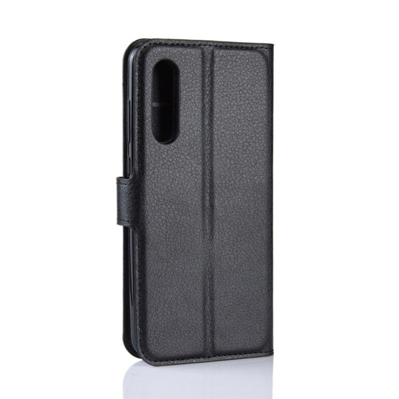 Flip Case Leren Xiaomi Mi 9 Wit Zwart Klassiek