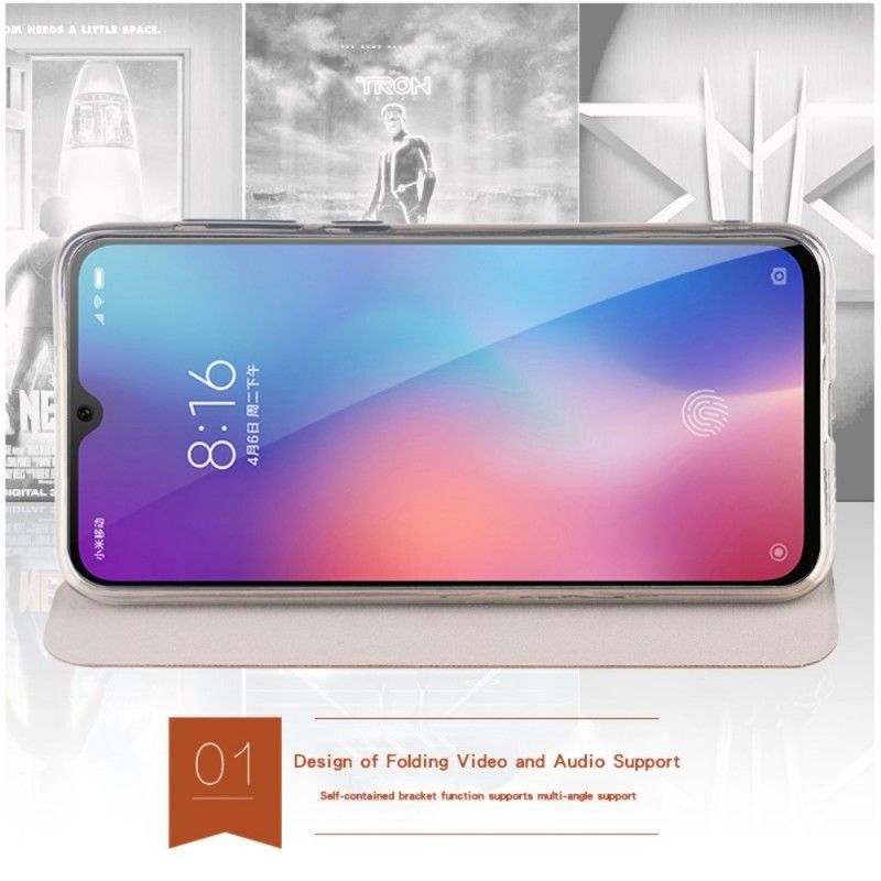 Folio-hoesje Xiaomi Mi 9 Magenta Zwart Vintage Mofi