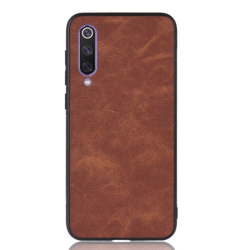 Hoesje Xiaomi Mi 9 Bruin Zwart Vintage Look Leereffect