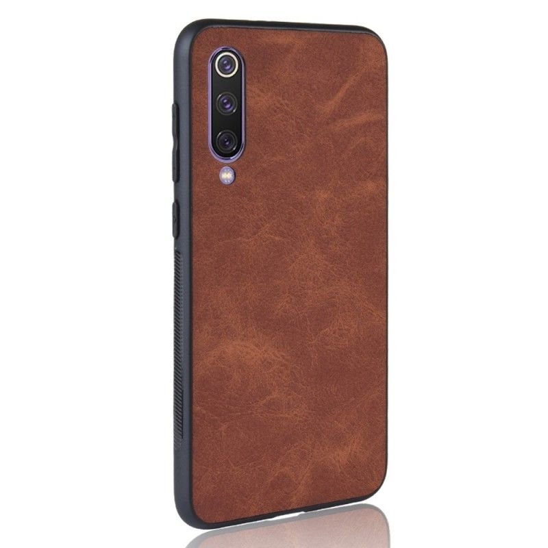 Hoesje Xiaomi Mi 9 Bruin Zwart Vintage Look Leereffect
