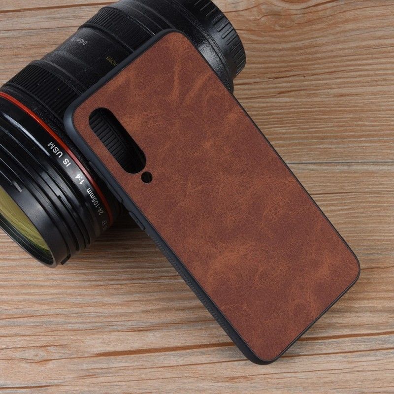 Hoesje Xiaomi Mi 9 Bruin Zwart Vintage Look Leereffect