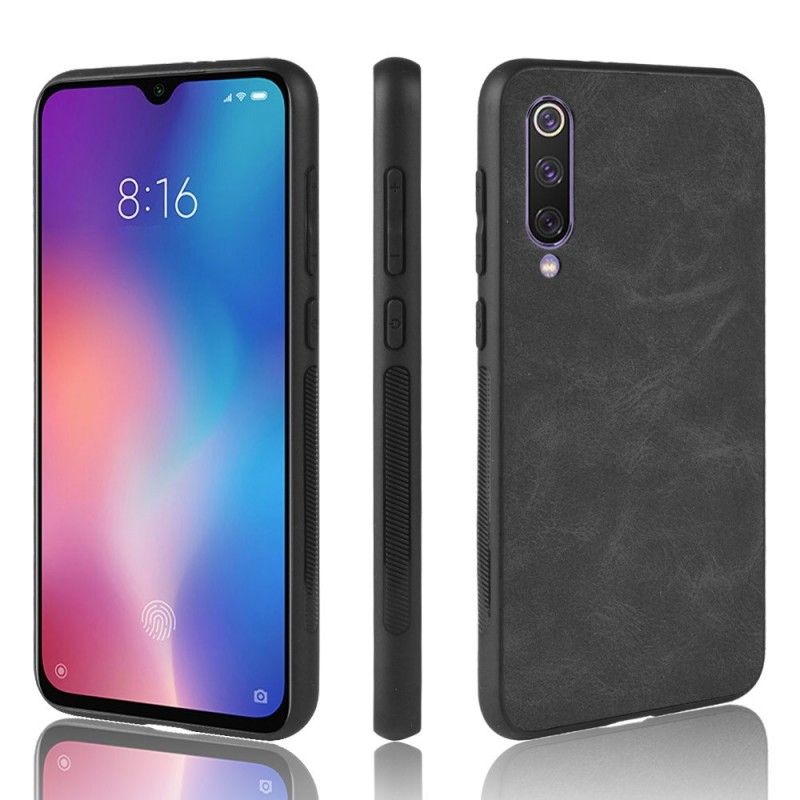 Hoesje Xiaomi Mi 9 Bruin Zwart Vintage Look Leereffect