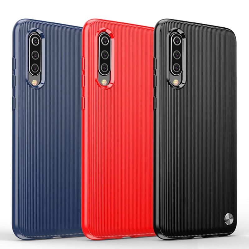 Hoesje Xiaomi Mi 9 Donkerblauw Zwart Getextureerde Siliconen