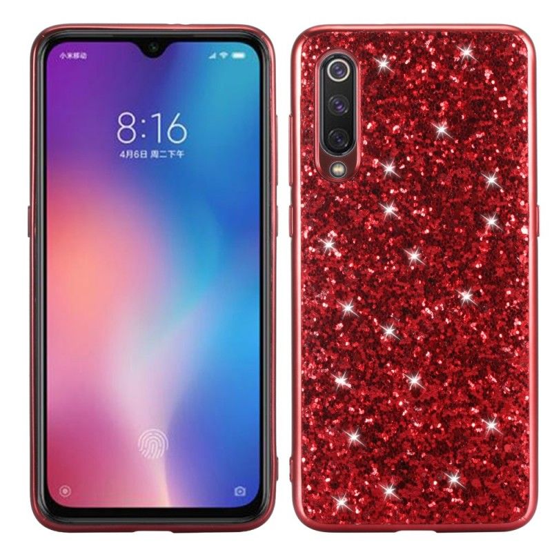 Hoesje Xiaomi Mi 9 Rood Ik Ben Glitter