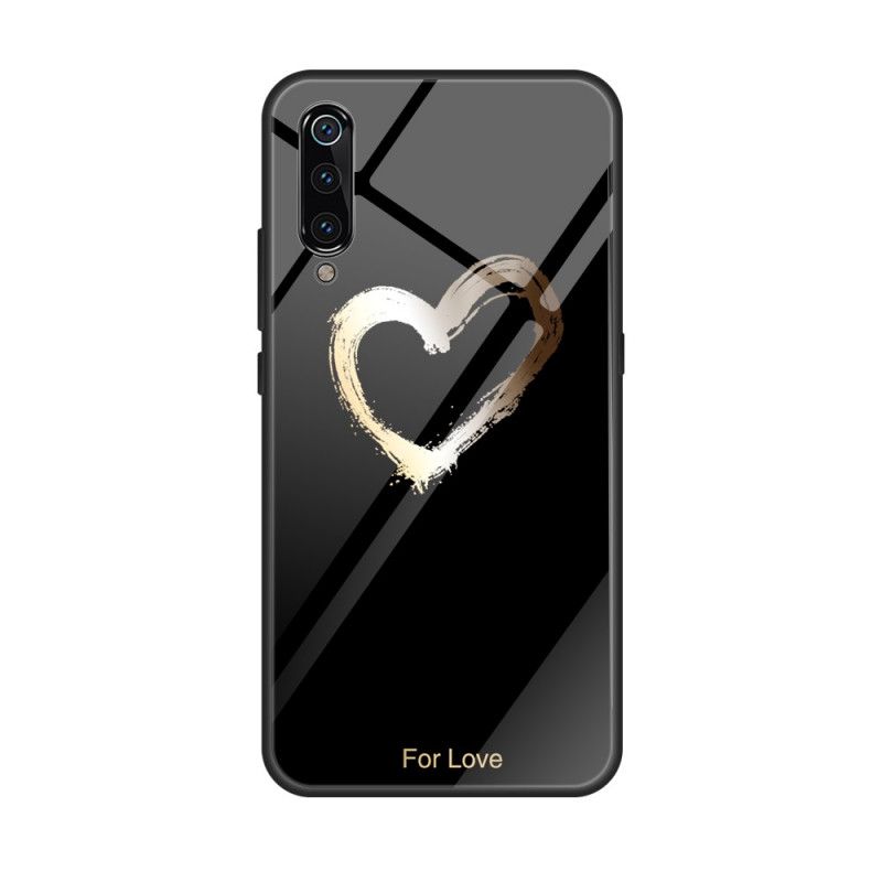 Hoesje Xiaomi Mi 9 Zwart Hart Van Goud Voor Liefde
