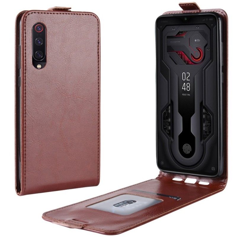 Leren Hoesje voor Xiaomi Mi 9 Rood Zwart Retro Vouwen