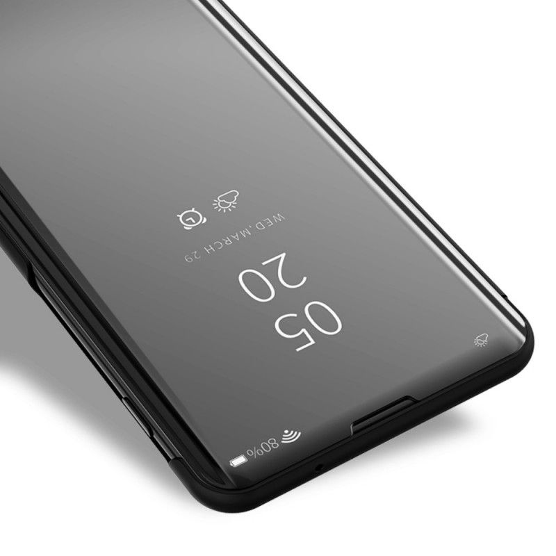 Zichtafdekking Xiaomi Mi 9 Wit Zwart Spiegel En Kunstleer