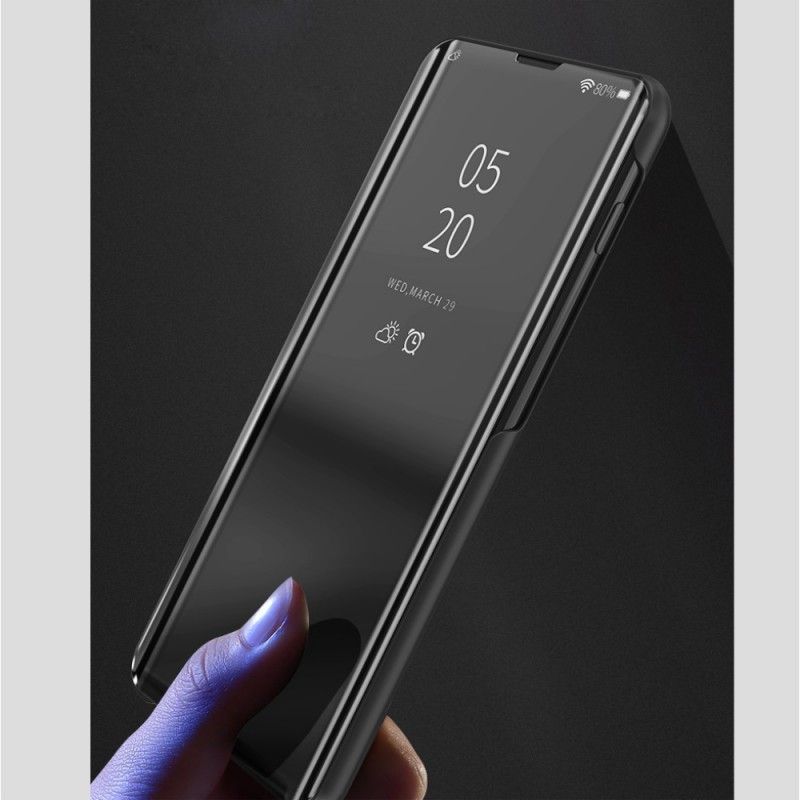 Zichtafdekking Xiaomi Mi 9 Wit Zwart Spiegel En Kunstleer