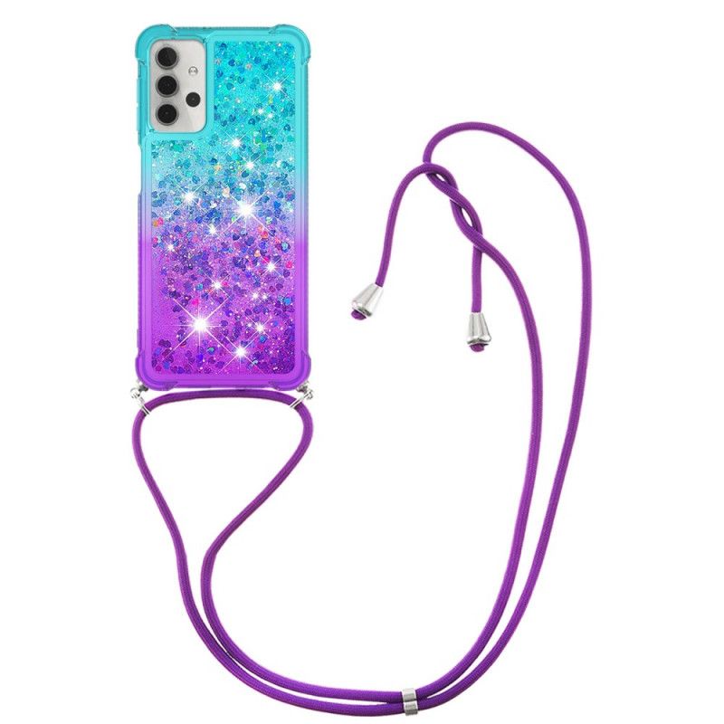 Case Samsung Galaxy A32 5G Siliconen Glitter En Koord