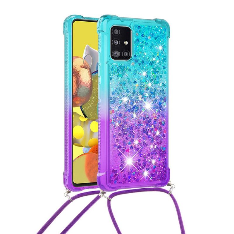 Case Samsung Galaxy A51 5G Siliconen Glitter En Koord