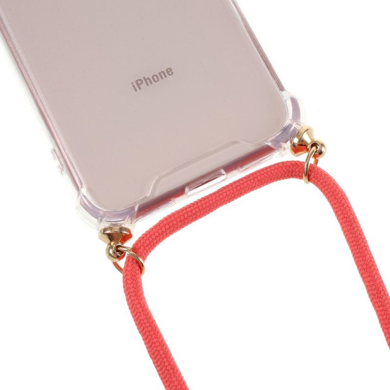 Cover Hoesje Hoesje met Ketting Rood Zwart Hybride Met Gekleurd Koord