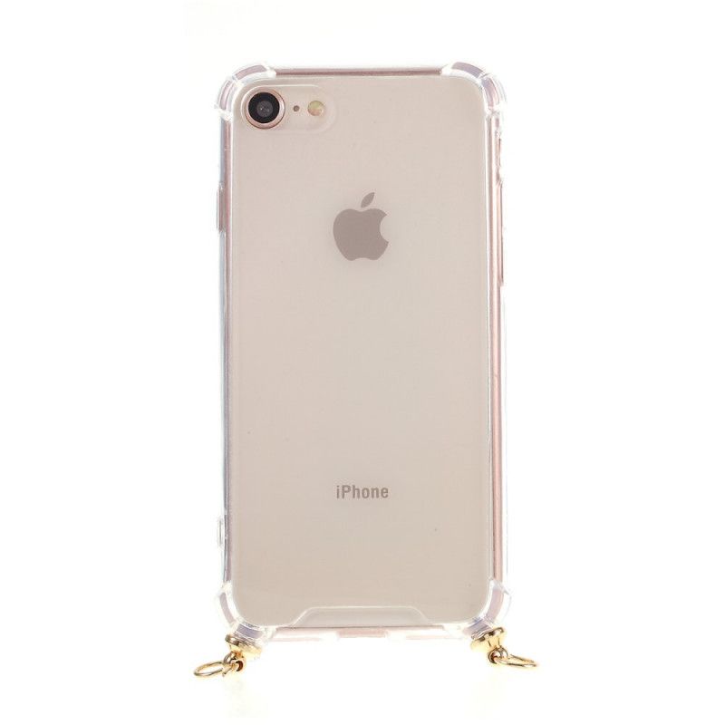 Cover Hoesje Hoesje met Ketting Rood Zwart Hybride Met Gekleurd Koord